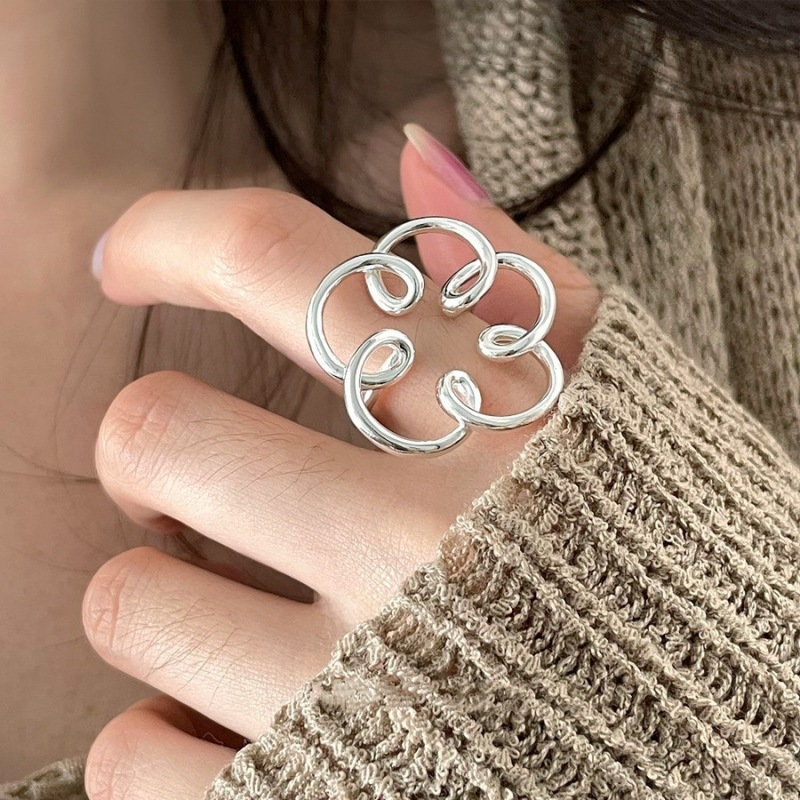 Home Office Layout - VENTFILLE 925 Sterling Silver Flower Hollowed