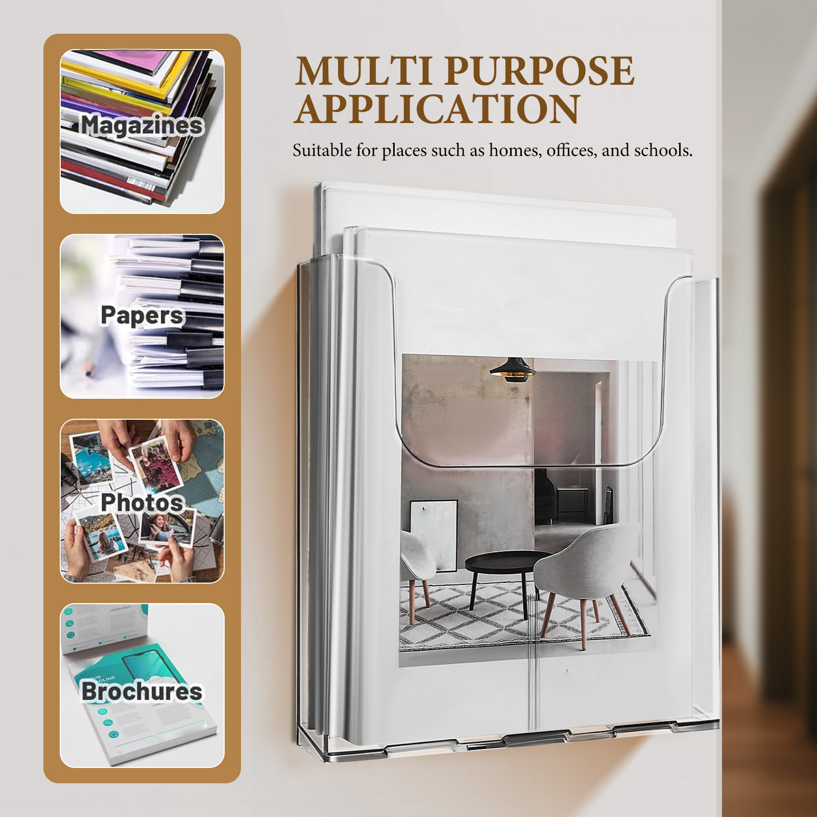 4Pcs Acrylic Magazine Holder W - Document Holder Stand 评论和价格