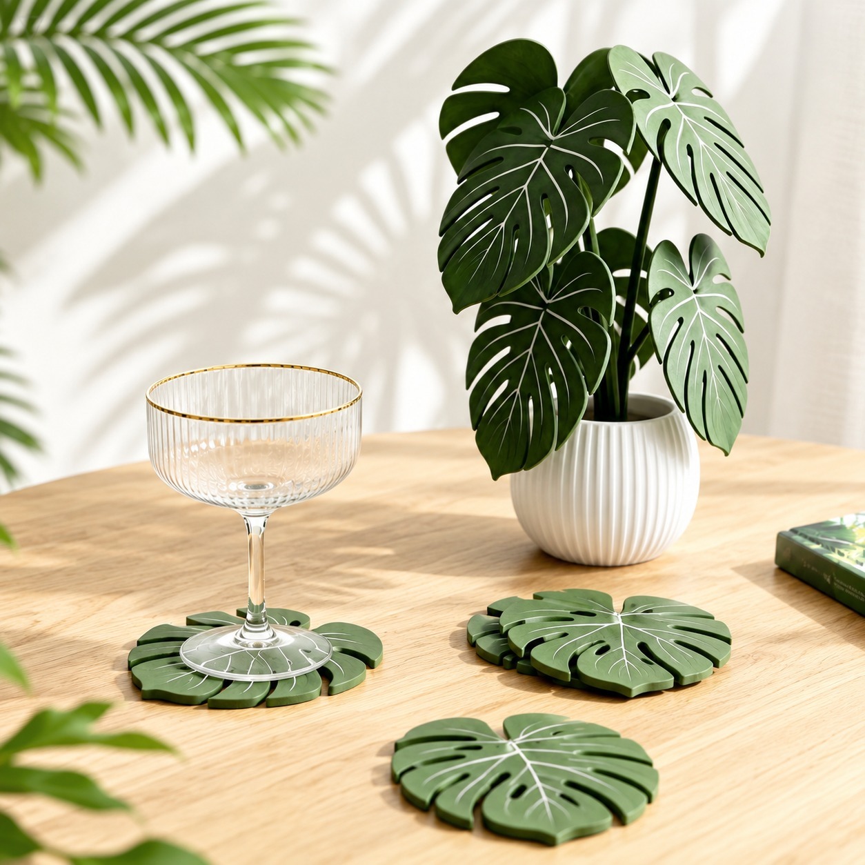 Monstera Plant Coasters 3D Pri - Home Office Layout 评论和价格