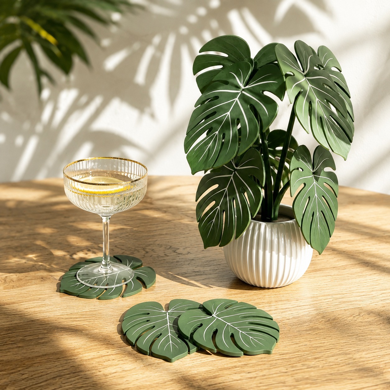 Monstera Plant Coasters 3D Pri - Home Office Layout 评论和价格